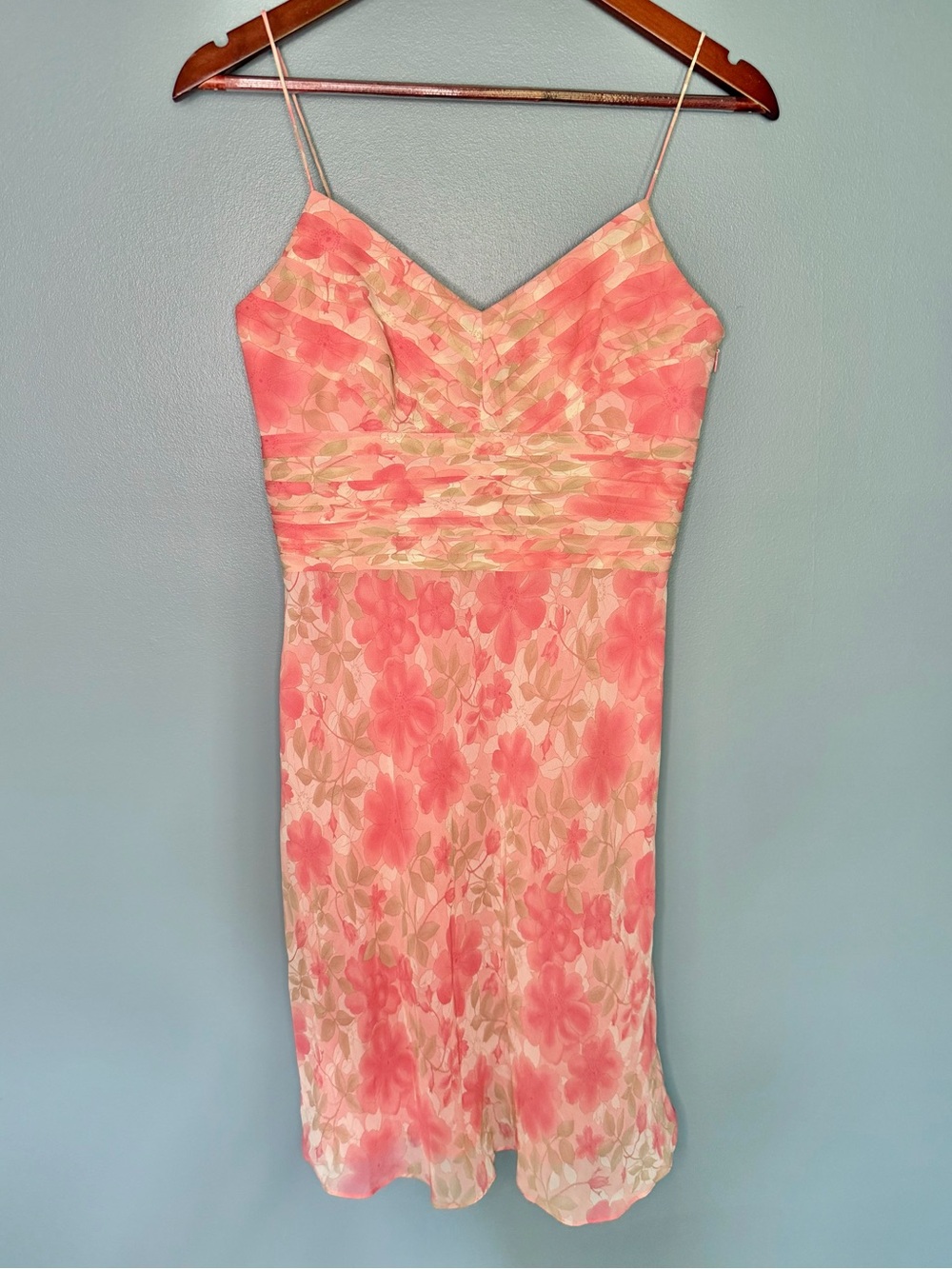 Vintage 90s/Y2K Anne Taylor Loft Silk Floral Pink Slip Dress | Size 2